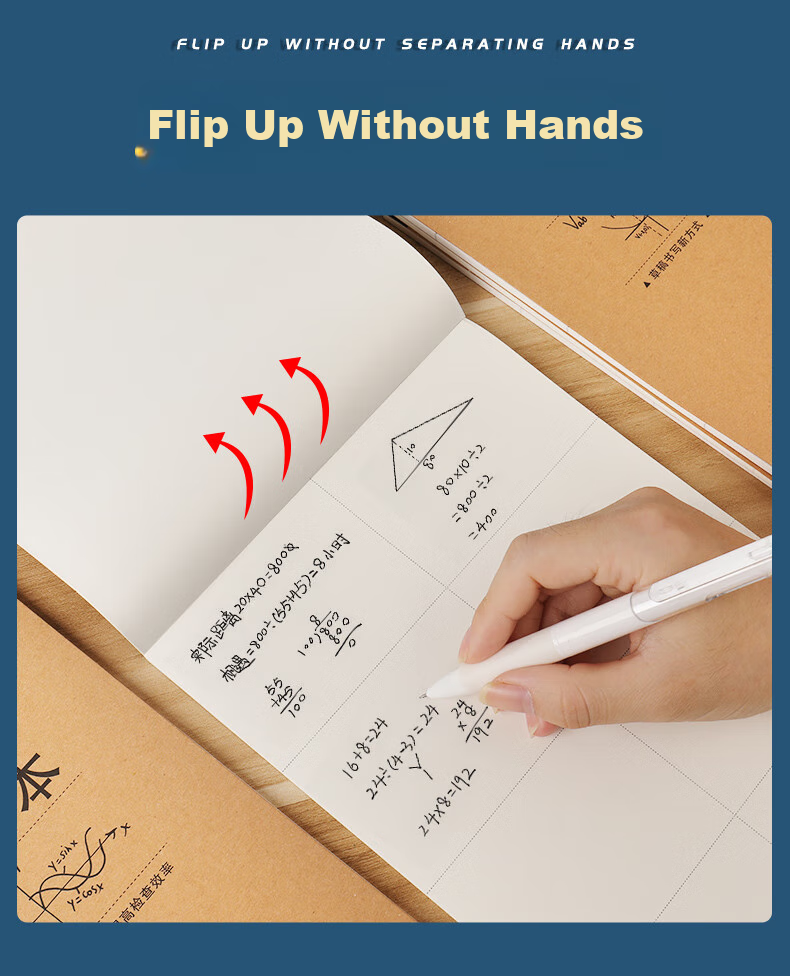 DiLe Small 22K Partition Draft Notebook Elementary School Blank Thickened Beige Paper Protector Middle And High School Math Practice Calculation Paper 40 Sheets/book STXBB Exercise Pen One Box 4269 10 Books 9
