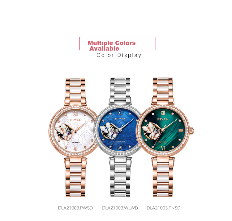 FIYTA Qingcheng Series, Mother-Of Dial, Butterfly Dance Skeleton Dial, Ceramic Mechanical Women's Watch, Holiday And Birthday Gift 10