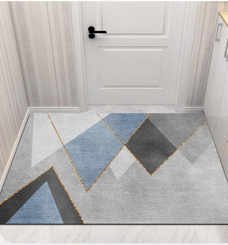 Qimian Entrance Mat, Doorway Foot Mat, Luxurious High-End Feel, Non-Slip, Dirt-Resistant, Foyer Rug, Fenghua 80*120cm 12
