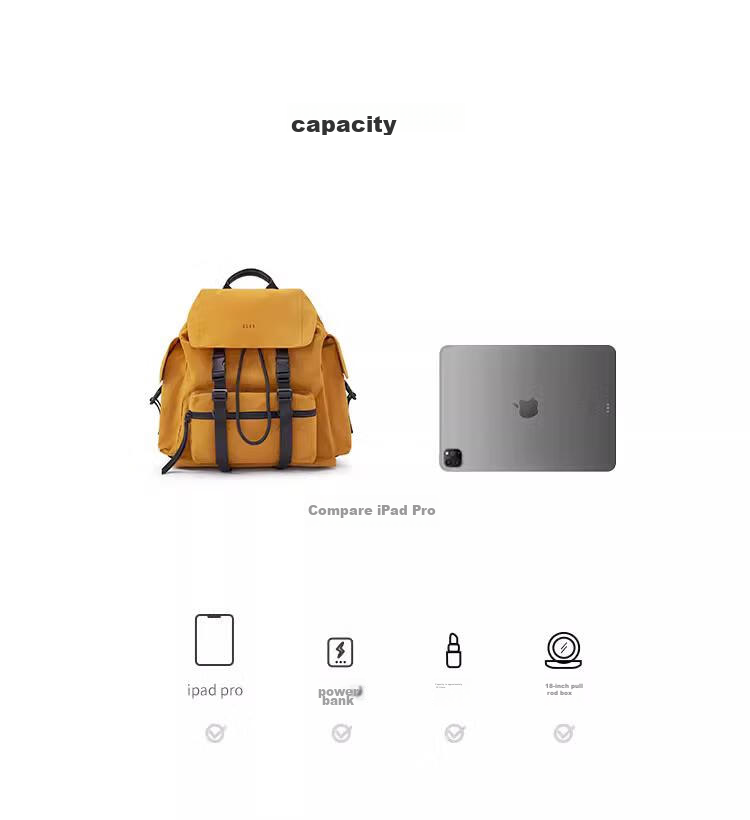 ELLE New Large Capacity Travel Backpack for Women, Laptop Bag, Birthday Gift for Middle And High School Students, 23207 Black 4