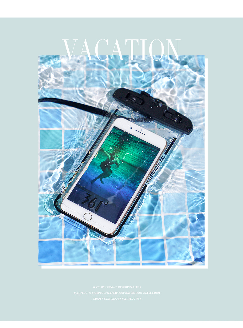 361° Waterproof Phone Case, Diving Pouch, Touchscreen Compatible, Underwater Photography, Universal Lanyard, Rainproof Case for Food Delivery Riders 9