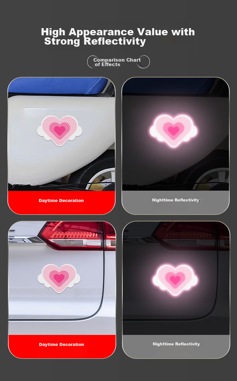 3M Reflective Warning Tape Label Luminous Sticker for Electric Bikes, Motorcycles, Cars, Scratch Cover Sticker Diamond Grade - Feixingxin 12.2cm*8.4cm (1 Piece/bag) 6
