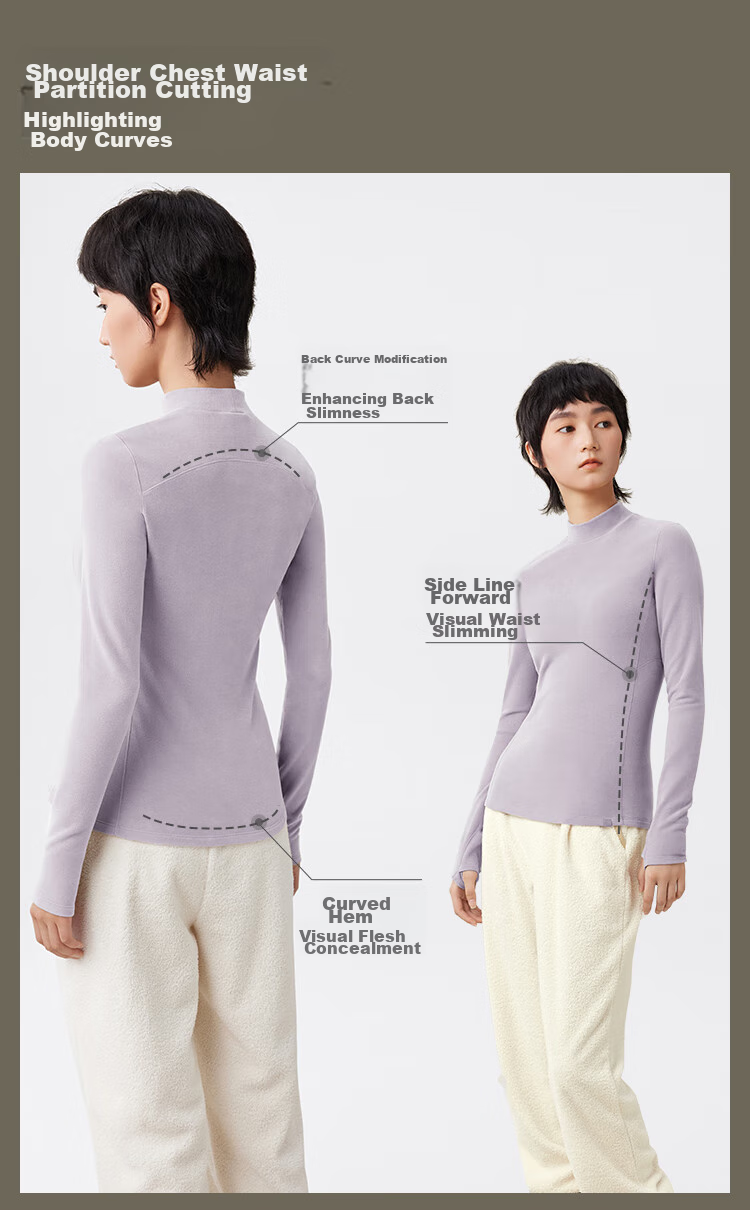 Beneunder Fleece Base Layer, Turtleneck, Autumn And Winter Warmth, Slim Fit, Elastic Inner Wear, Women's Top PM003 11