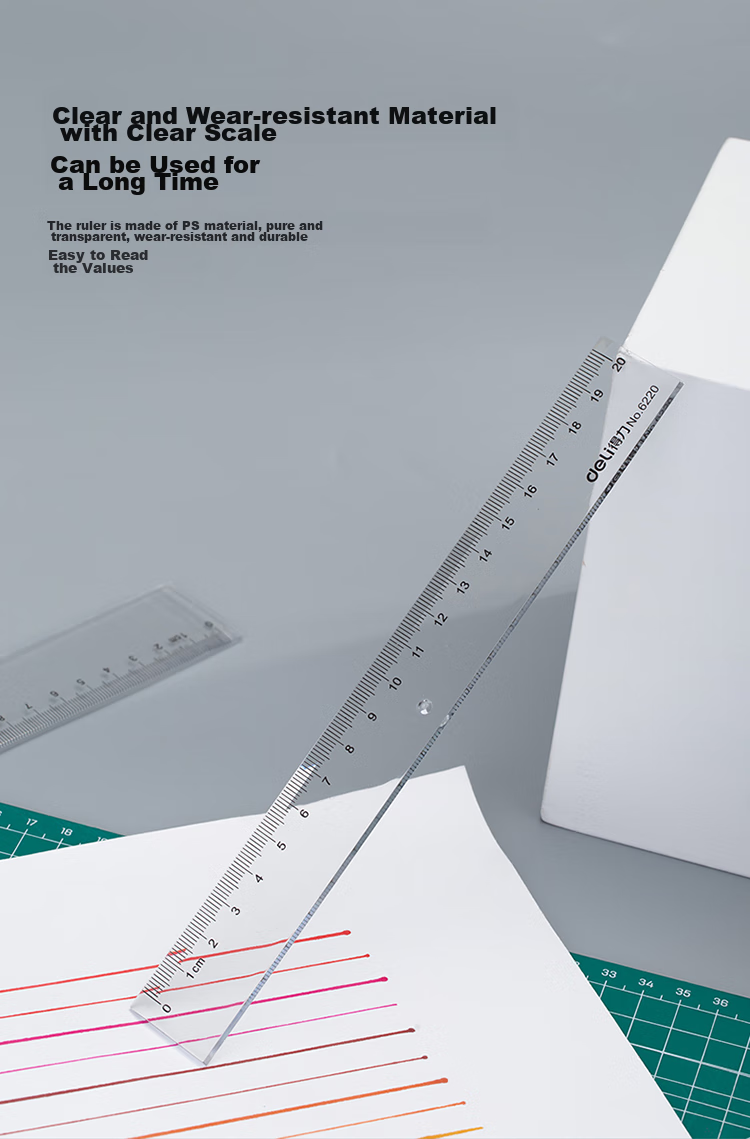 Deli (Deli) 40cm Office Study Universal Ruler, Exam Preparation And College Entrance Exam Blessing Gift, High School Entrance Exam Plastic Straight Ruler, Measuring Tool 3