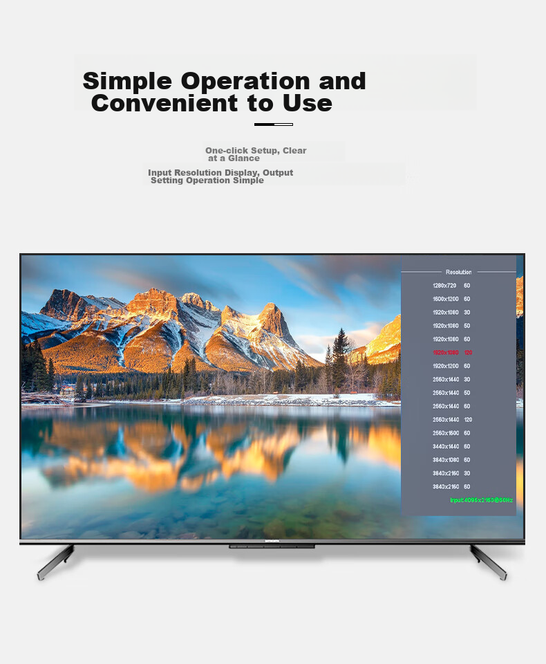 Jiuyinjiushi Video Resolution Converter HDMI Adapter 1080P to 2K/4K Frame Rate Conversion 60/50/30Hz Low to High 4K to 1080P Horizontal/Vertical Screen Rotation Crop 90-Degree Customizatio 11