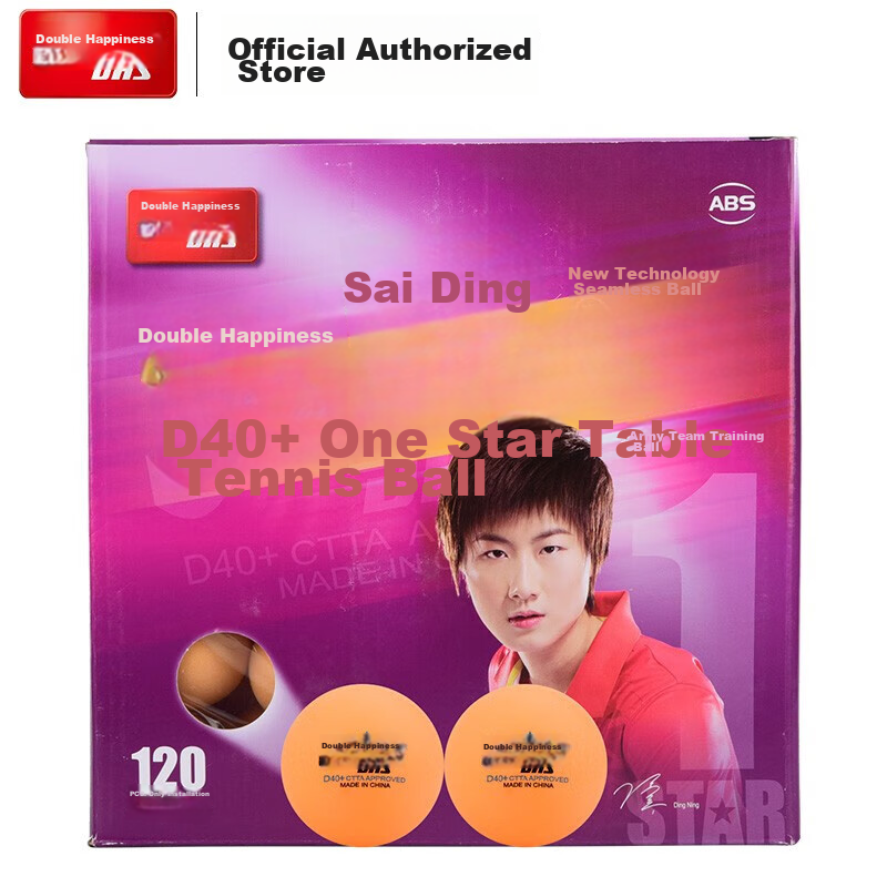 DHS Table Tennis One-Star 40+ Competition ABS Training Ping Pong Balls, 120 Pieces Economical Pack, Yellow