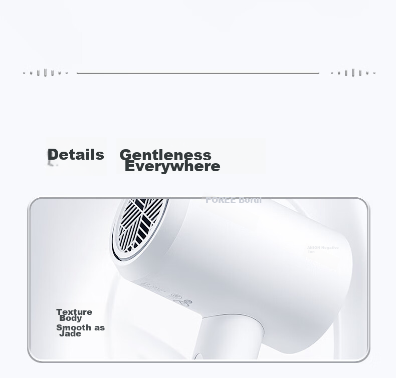 FLYCO Bo Rui Hair Dryer, Home Use, Negative Ion, High Power, Gentle on Hair, Portable, for Dormitory Use, Hair Blower, Smart Temperature Control, LED Display, Gift for Girls, PH1637 25