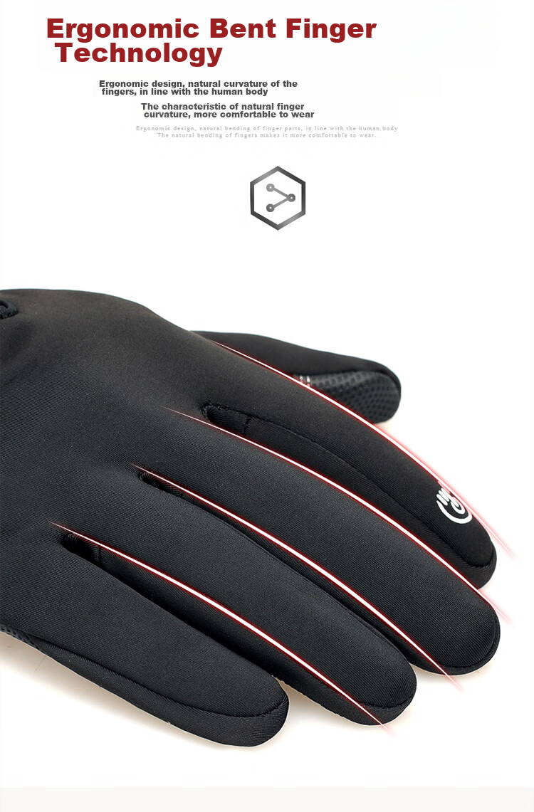 BWNK Outdoor Waterproof Gloves, Winter Zipper Touchscreen Gloves for Men And Women, Windproof Warm Fleece-Lined Gloves for Hiking And Skiing 6