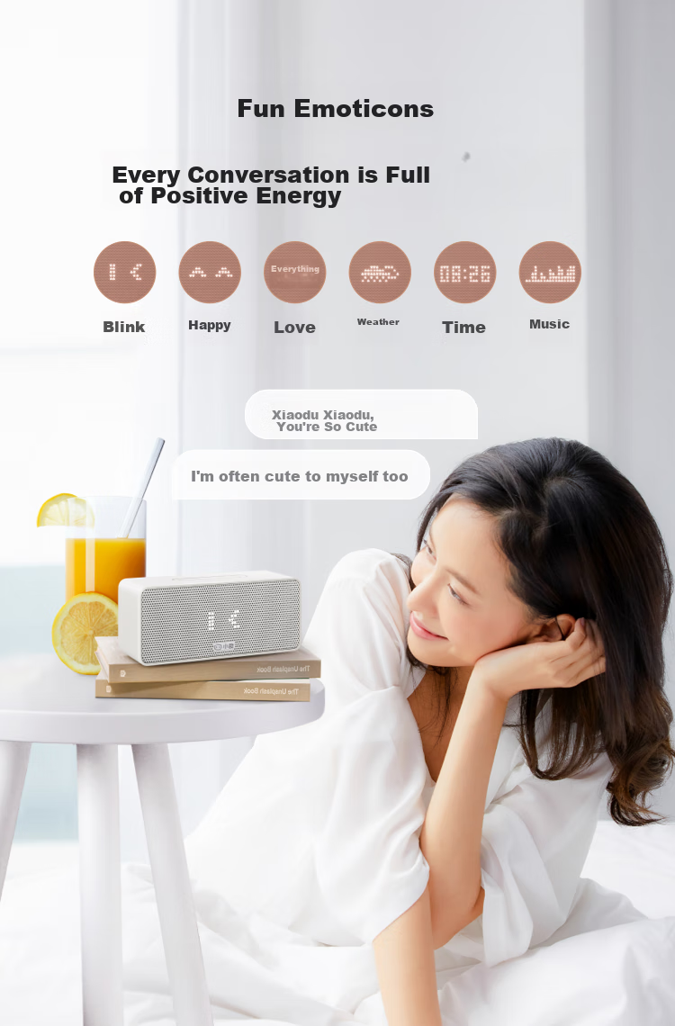 Xiaodu Sound Lingdong Version, Milk Chocolate Cocoa [Super Power Xiaodu] Smart Speaker, Professional Acoustic Design, Bluetooth Computer Desktop Speaker, Smart Alarm Clock, Gift for Gifting 8