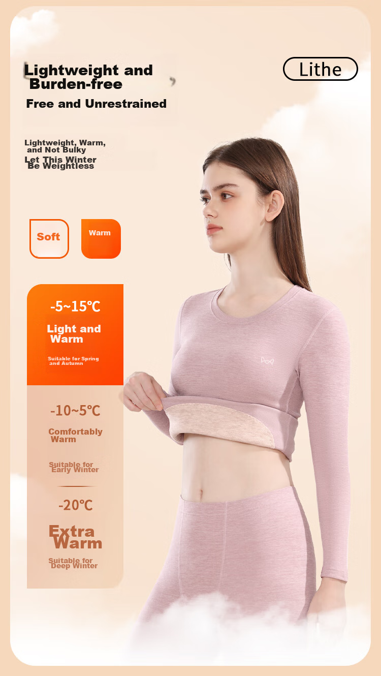 MiiOW 10A Antibacterial Women's Thermal Underwear, Cashmere Silk Patch, Thickened Autumn Top And Bottom, 2025 New Product, Black XL 9