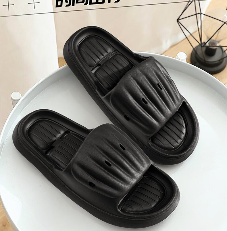 RENBEN Slippers for Men And Women, Couples' Home Bathroom Quick-Drying Water-Draining Slippers TX20001 Black 42-43 8