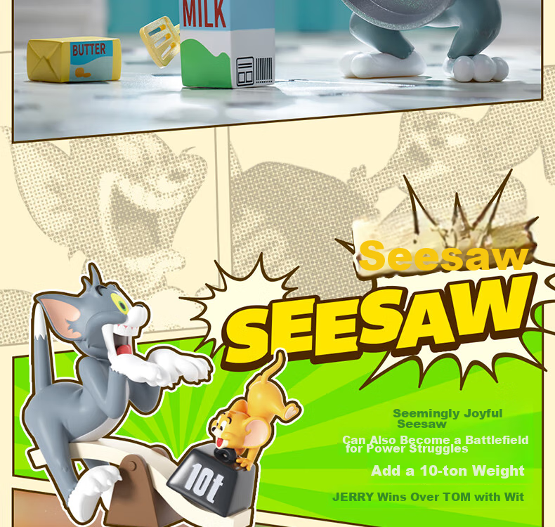 52TOYS TOM&JERRY Cat And Mouse Battle Blind Box Toy Set, 8 Pieces in Total, National Day Gift 13