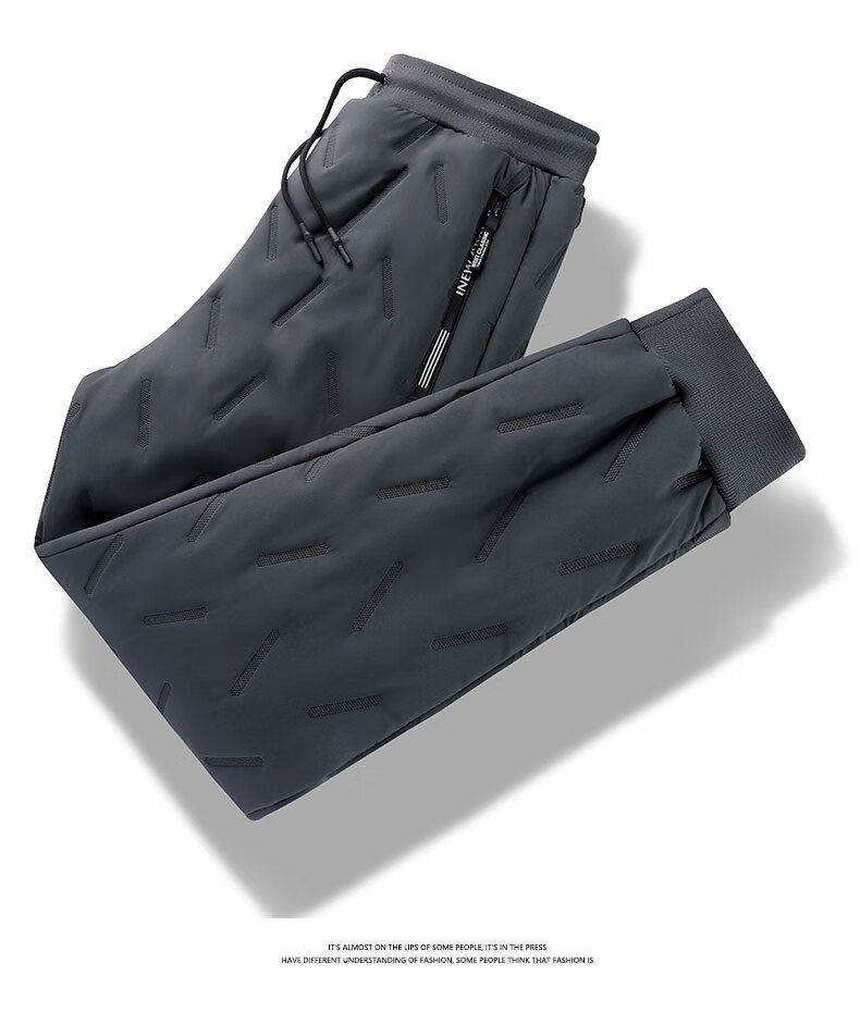 MiiOW Cotton Pants for Men, Winter Casual Plus Size, Fleece-Lined Thick Lambswool, Outdoor Workwear, Sports Warm Trousers for Me 27
