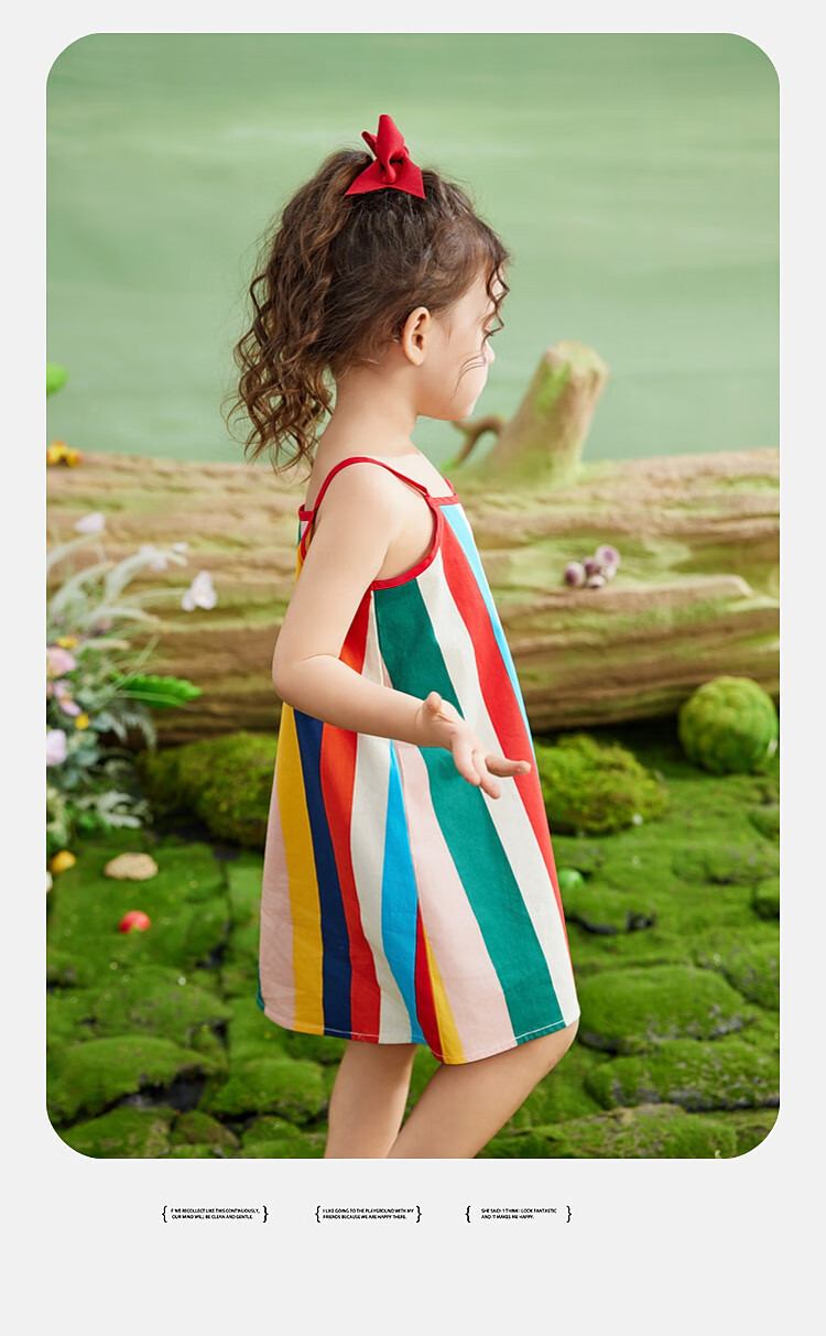 ASK JUNIOR Girls' Sleeveless Dress, Summer Spaghetti Strap Princess Dress, Toddler And Infant Vacation Dress 7