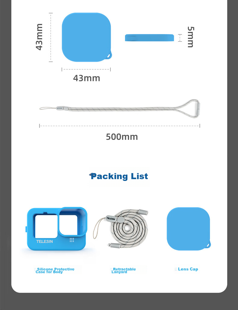 TELESIN Compatible Protective Case for GoPro 13 12, Silicone Case for GoPro 11, Compatible with Hero 10 9 Lens Protector And Body Case, Scratch-Resistant And Wear-Resistant 11