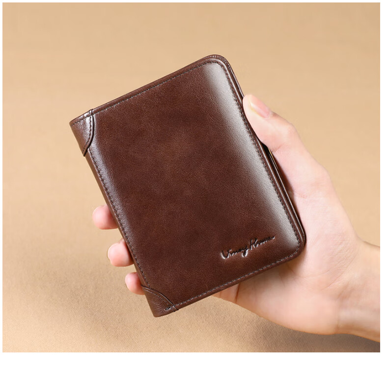 Viney Men's High-End Brand Wallet, Short Card Holder, ID Holder, Light Luxury Birthday Gift for Boyfriend, Husband, Father, Or Dad 13