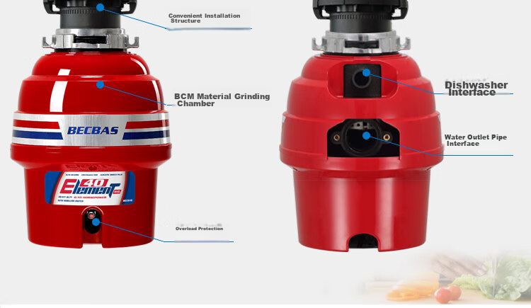 BECBAS Intelligent Garbage Disposal, Kitchen Food Waste Crusher, Wireless Switch E40evo 28