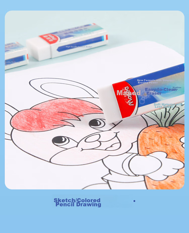 Maped Erasable Eraser Medium Size 2 Pieces, Student Drawing Exam Art Eraser, Clean with Less Residue, No Trace, for Primary School Students, Xiangpei Children's Stationery 105822CH 10