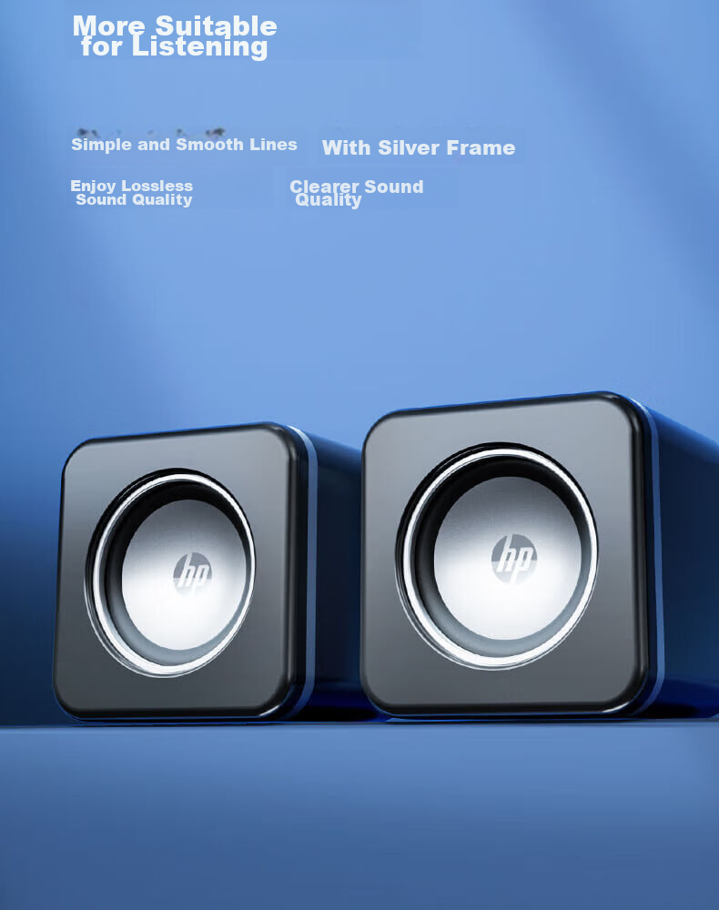 HP NS1pro Computer Speakers Mini Desktop Speakers Small Steel Cannon Multimedia Laptop Desktop Mobile Dual Interface Wired Home Subwoofer 12