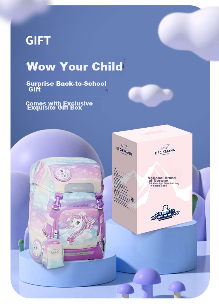 Beckmann Norwegian Primary School Student Spine-Protecting Large-Capacity Stylish Backpack for Grades 1-3 Boys And Girls, First And Third Grade Children's Backpack 26