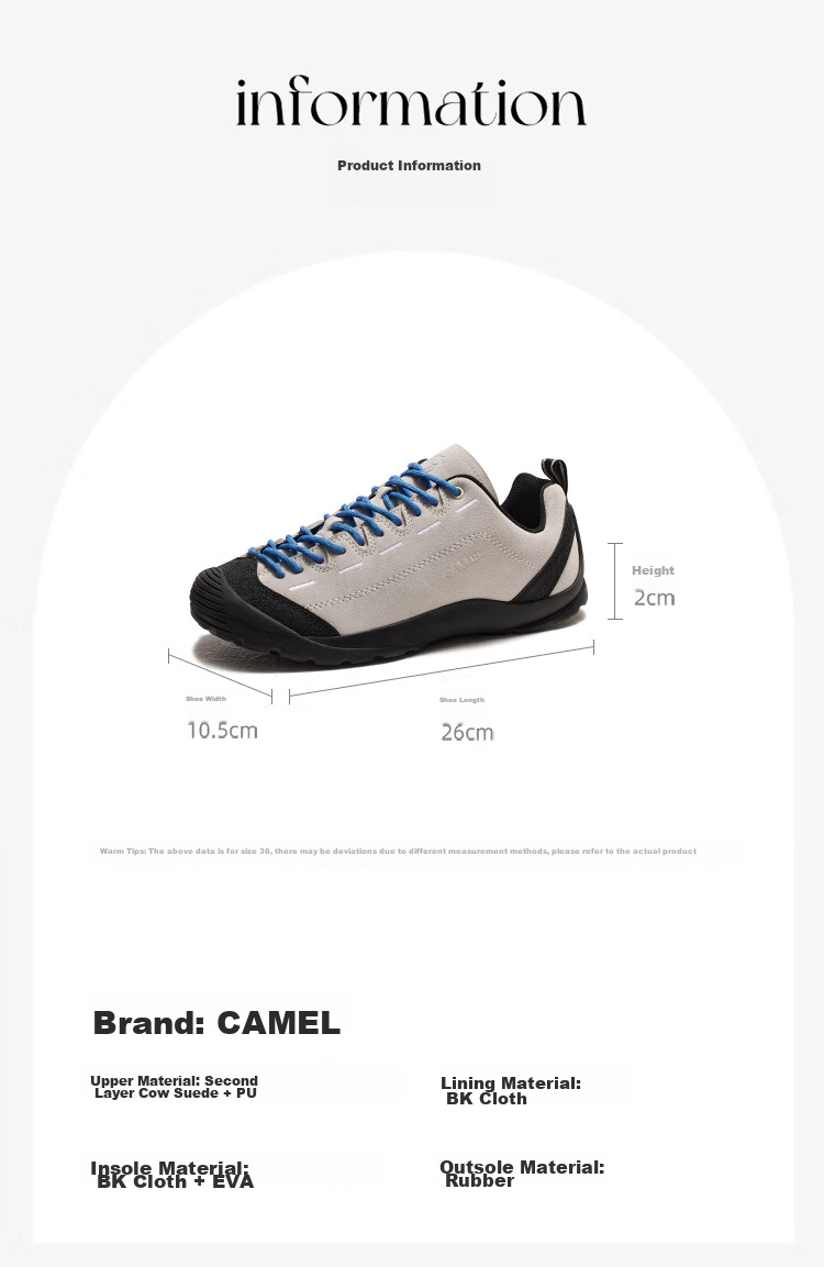 CAMEL [Yuebu] Outdoor Casual Shoes for Men And Women, Non-Slip Shock-Absorbing Sports Running Shoes F24C162601 19