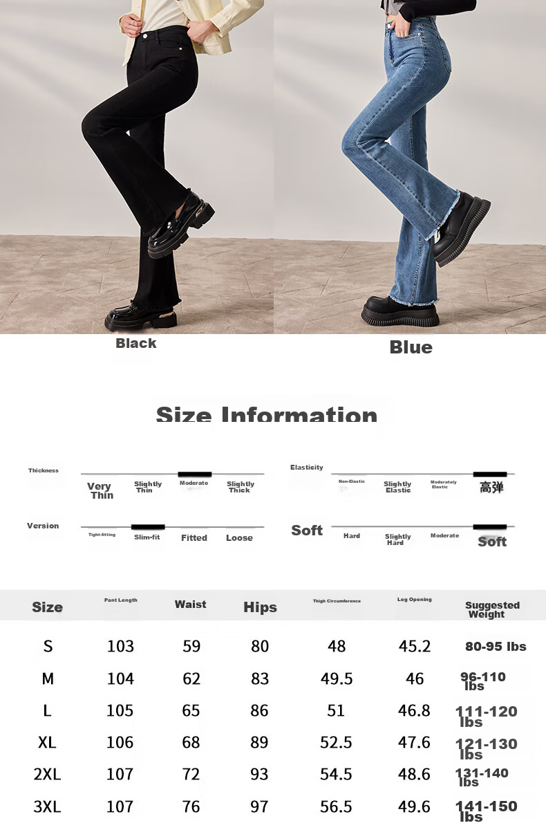 Langsha Micro-Flare High-Waisted Jeans for Women, Spring And Autumn Season, Butt-Lifting, Slimming, Vintage Frayed Edge, Elastic Harem Pants, Flared Pants 9