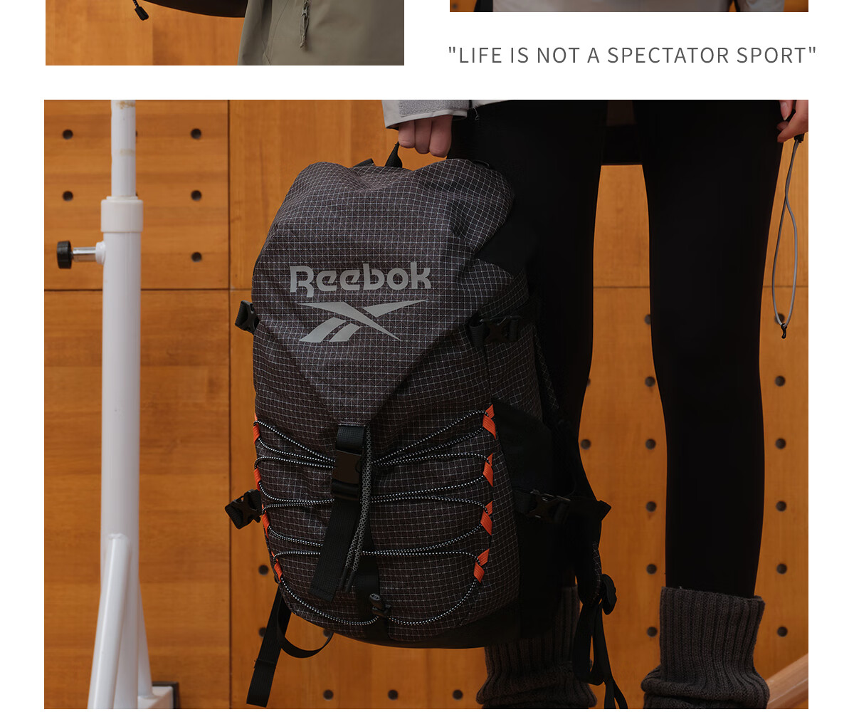 Reebok Lightweight Multifunctional Sports Backpack, Outdoor Water-Resistant And Wear-Resistant Hiking Bag, Black Extra Large Size 7