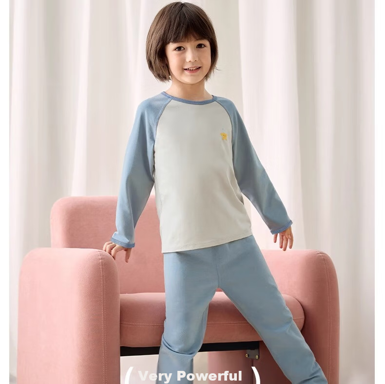 Niduoxiong Winter Baby High-Waist Waist Protection Underwear Set, Children's Pajamas, Infant Cotton Breathable Sleepwear, Warm Underwear for Autumn And Winter 13
