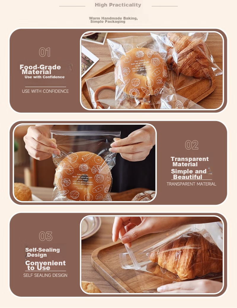Edo Cartoon Ear Packaging Bags, Horn-Shaped Biscuit Snack Packaging Bags, Candy And Pastry Bags, 100 Pieces Per Pack 7