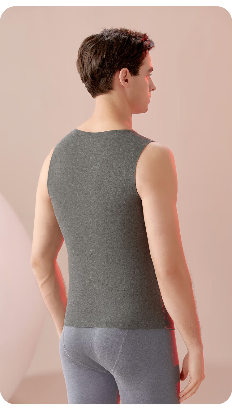Hengyuanxiang 100% Wool Filled Men's Thermal Vest Thickened Warm Base Layer Sleeveless Jacket Waistcoat 18