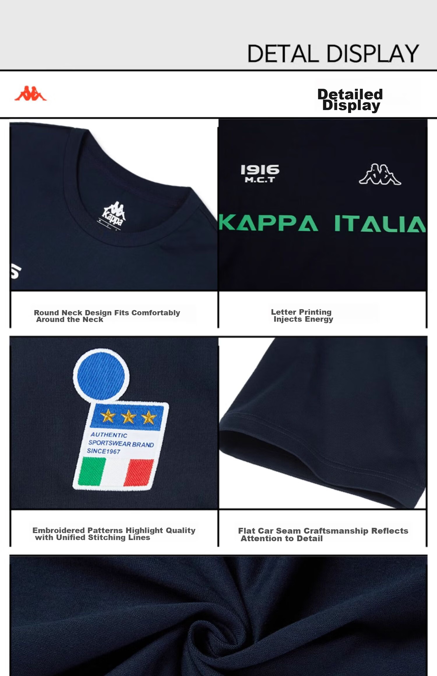 Kappa Men's Back-To Sports Short-Sleeve T-Shirt, Pure Cotton, 2026 New Summer Style, Couples' Tee, Men's Half-Sleeve K0EX2TD01D 12
