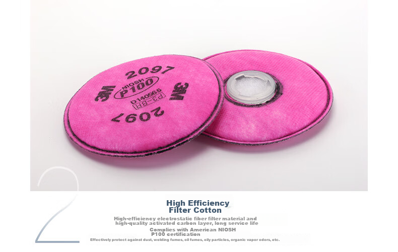 3M Dust Mask 7502 + 2097, Welding Smoke-Proof Activated Carbon Face Mask, Industrial Dust Filter Cotton, Firefighting Mask 10