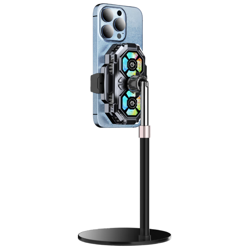 WITGOER [Dual Cooling Pad | with Live Streaming Stand] Phone Cooler, Live Streaming Dedicated Stand, Integrated Semiconductor Back Clip Gaming Cooling Fan, Quiet Fan for Apple And ASUS