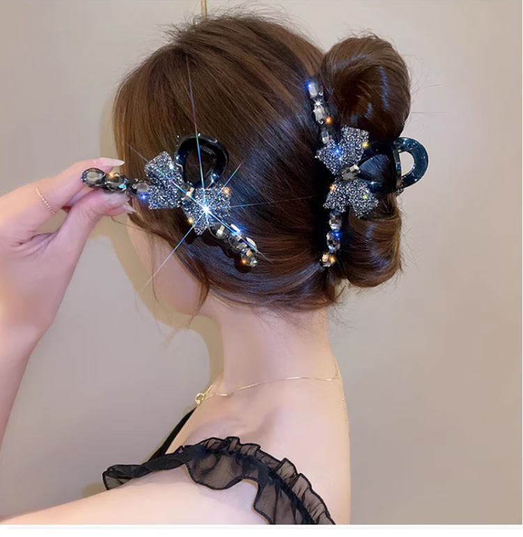 YeFeiLi Korean Style Bowknot Hair Clip Shark Clip for Women High-End Hair Accessories New Bun Hair Ornament 1
