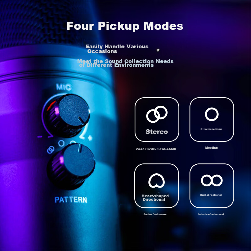 FIFINE Microphone, Condenser Noise Reduction for Recording And Voice-Over, Mobile Phone And Computer Desktop Conference Gaming Voice Karaoke Live Streaming Monitoring Headphones, Wired USB Sound Pickup Microphone K690 6