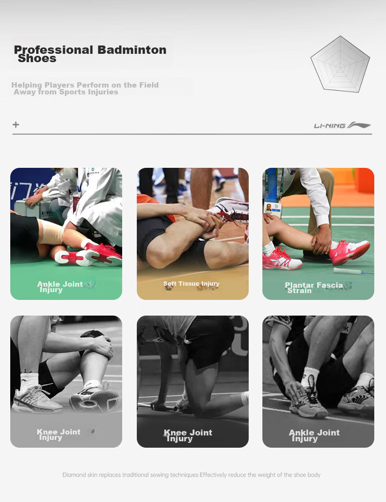 Li-Ning Badminton Shoes, Unisex Fly Leg Design, Non-Slip Wear-Resistant Tennis Shoes, Table Tennis Shoes, Low-Profile Flying Sports Shoes 3