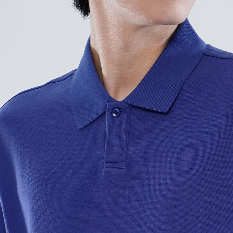 MARKLESS Men's Short-Sleeve Summer Polo Shirt, Casual Top, Turn-Down Collar T-Shirt PLB3635M, Klein Blue, Size L