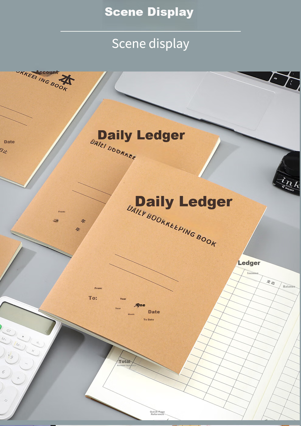 Jiaranheng 5-Pack B5 Kraft Paper Daily Accounting Book, Sales Report, Daily Cash Flow Journal, Expense And Income Ledger, Company Financial Accounting Cash Flow Management Book 8