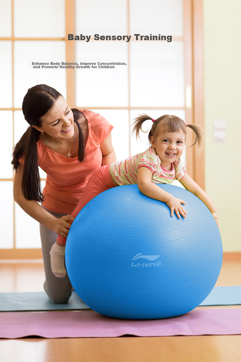 Li-Ning Yoga Ball, Squatting Aid, Baby Soothing Tool, Fitness Equipment for Adults And Pregnant Women, Sensory Integration Training, Thickened Professional Anti-Burst Non-Slip Ball 5