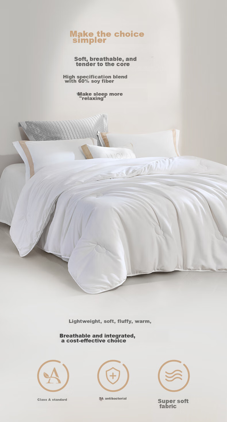 LUOLAI Home Textiles Quilt Duvet Insert, 60% Soy Protein Fiber, for Spring Autumn Winter Warmth, Net Weight 5.8 Ji 3