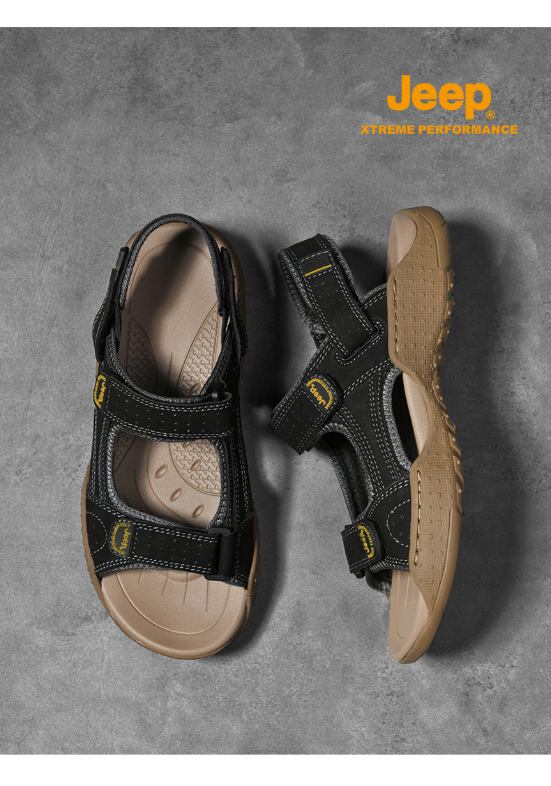JEEP Men's Outdoor Sports Breathable Sandals, Water-Friendly Slippers, Non-Slip Wear-Resistant River Tracing Shoes, Hiking Shoes 22