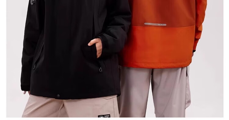 CAMEL Panda Outdoor Three-In Orange Jacket for Men And Women, Windproof Waterproof Triple-Protection Coat Hiking Outfit R611 35