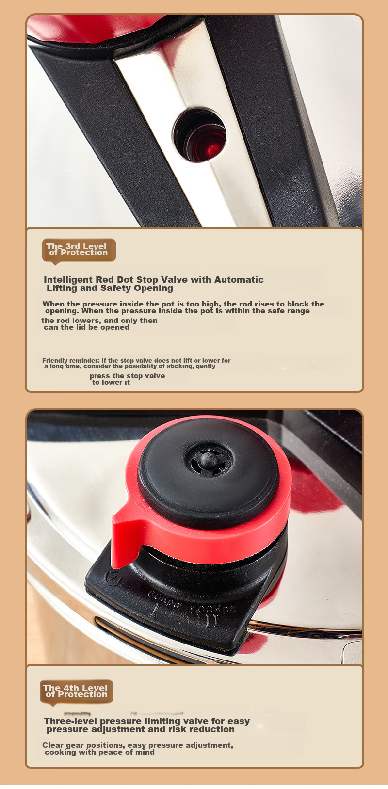 OLOFE Pressure Cooker, Gas And Induction Compatible, 304 Stainless Steel, 8L, Baoshikang European Style Explosion-Proof, Deep Single-Handed Opening And Closing Pressure Cooker 5