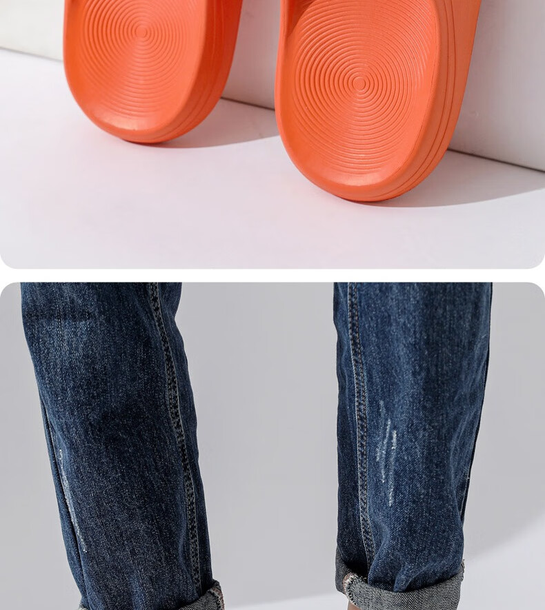 Huili Men's Slippers, Sports Bathroom Indoor And Outdoor Wear, Non-Slip Thick-Soled Sandals, HL0273 Orange Color, Size 44-45 23