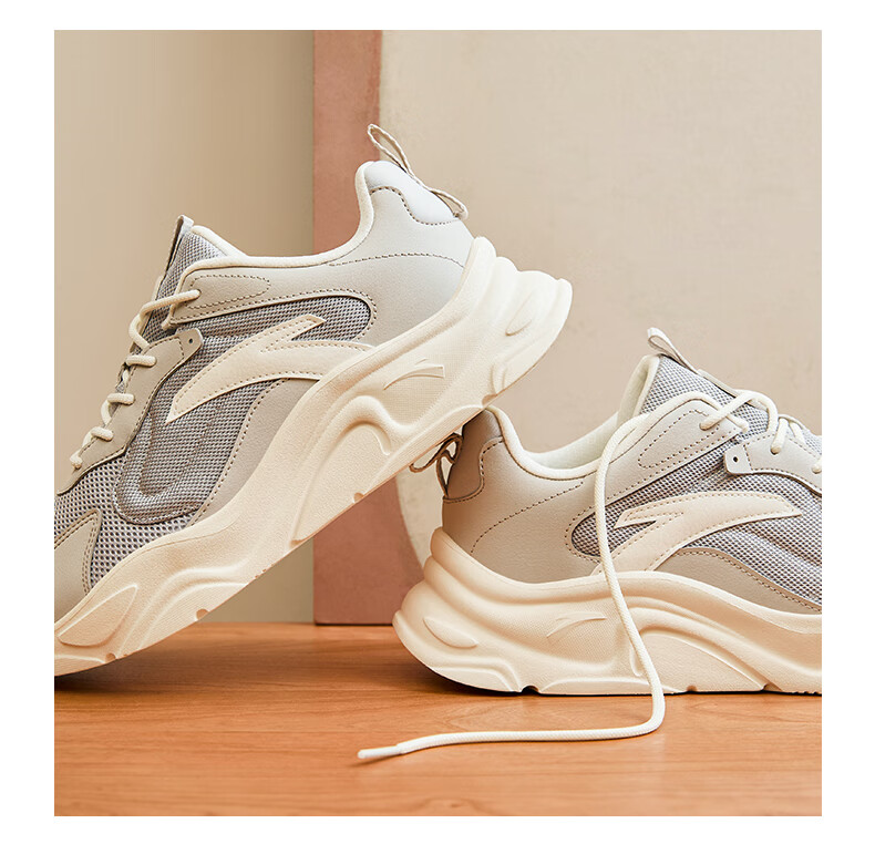 Anta Little Millennium Men's Casual Shoes Summer Mesh Breathable Thick Sole Height Increasing Commuter Dad Running Sports Shoes 14