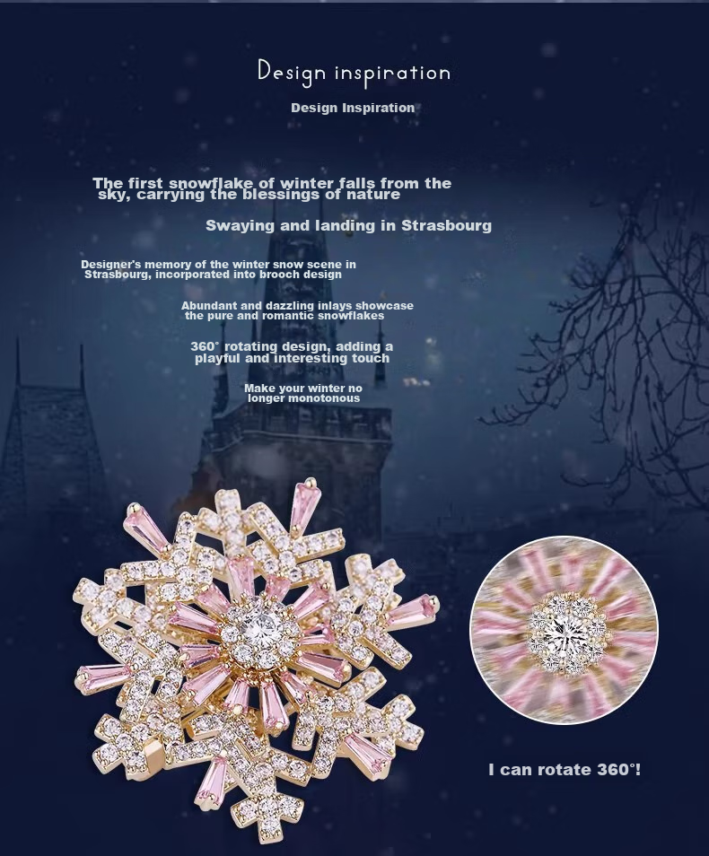 Eternelle French Snowflake Series Simple Versatile Brooch, Elegant Pin, Cardigan Button, High-End Corsage, Birthday Gift 5
