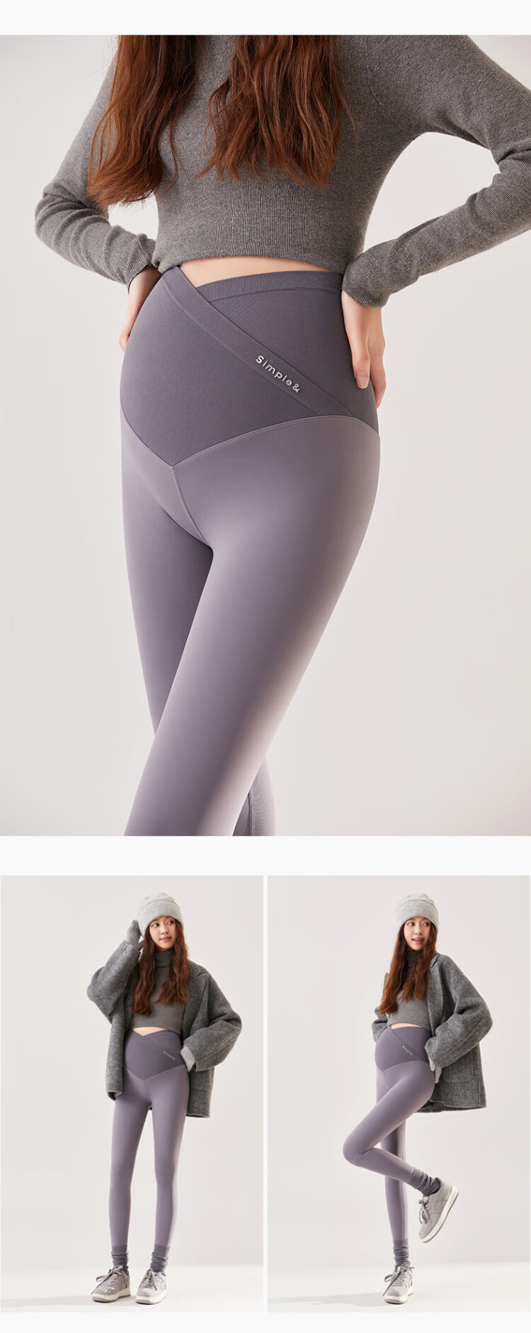 9I9 Maternity Pants Winter Fleece-Lined Wearable Loose-Fitting Wide-Leg Trousers for Pregnant Women, Adjustable Casual Pants A122 Black L 14