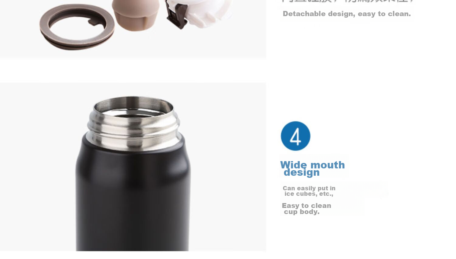 THERMOS Insulated Mug, 550ML High Vacuum Large Capacity Stainless Steel Gift Cup, Push-Button Cup, TCMC-550S BK 11