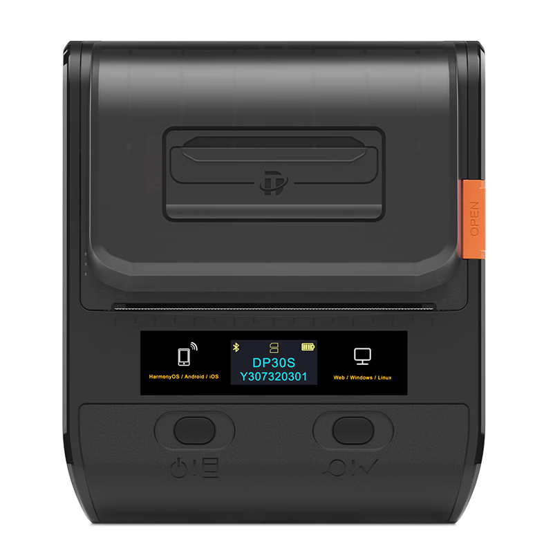 Detong DP30S Supermarket Price Label Printer for Clothing, Jewelry, Food, Handheld Non-Adhesive Portable QR Code Bluetooth Price Gun DP30S + 3 Rolls Blue Supermarket Labels