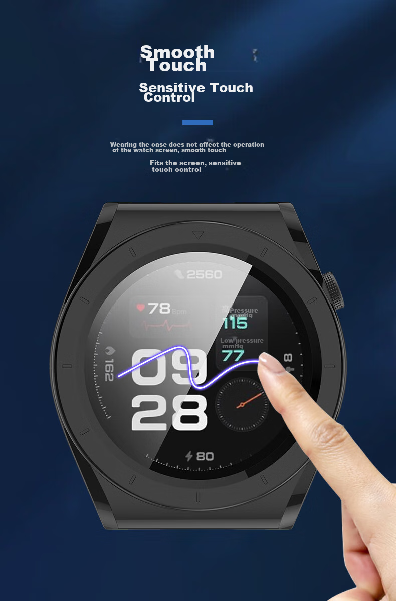 KMaxAI Full Protection Case for Xiaomi Blood Pressure Watch H1, Integrated Screen Protector And Protective Cover, Anti-Scratch Anti-Fingerprint Shockproof Hard Shell + Tempered Glass Film, Black 7